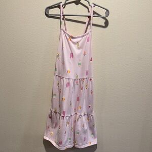 5/20$ Pink Sleeveless Dress with Colorful Ice Cream Print